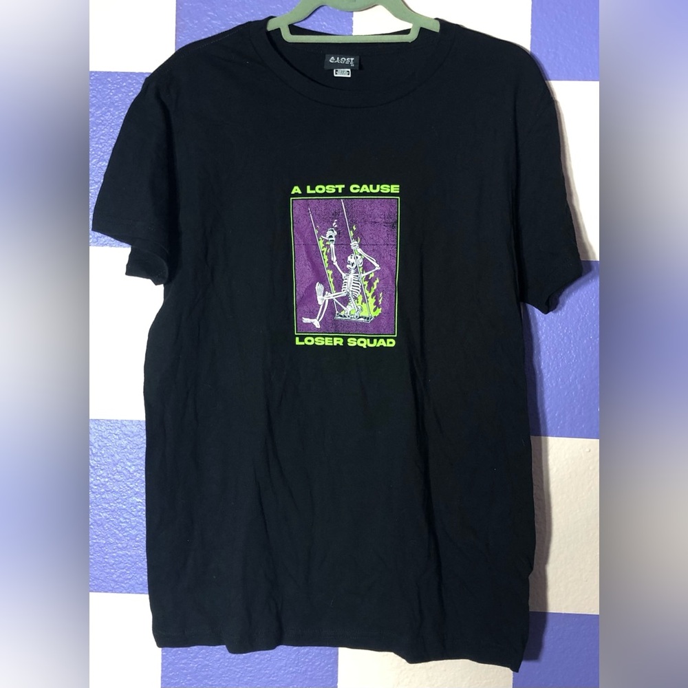 NWOT A Lost Cause Loser Squad Skeleton Tee - Size M